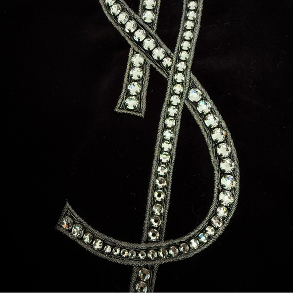 SAINT LAURENT Oversized Velvet Coat Crystal Logo - Picture 15 of 16